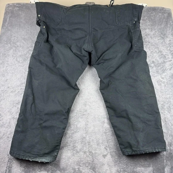 VTG Carhartt Bib Overalls Mens 52x31 Black Duble Knee Duck Quilt Lined USA RO2 - Picture 4 of 11